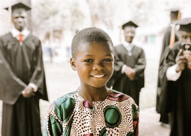 Child smiling at camera