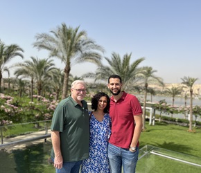 Photo of Rafeek and his wife Paty,  along with Kirk Kauffeldt, Director of GlobalEd.