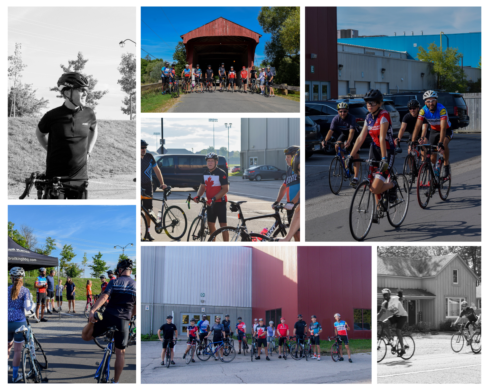 Collage of photos from the 2022 Ride to Thrive event in Waterloo, Ontario.