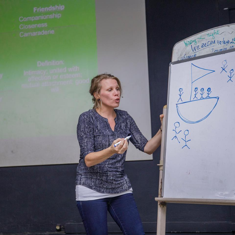 Teaching with dry erase board