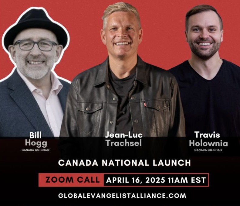 Graphic - GEA Canada Launch - April 16 2025 Photos of the three men involved in the Global Evangelist Alliance launch.
