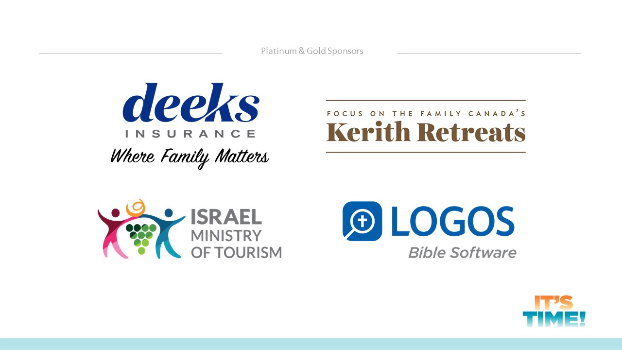 The Platinum and gold level sponsors of the general conference: deeks insurance, Israel tourism, logos bible software, kerith retreats