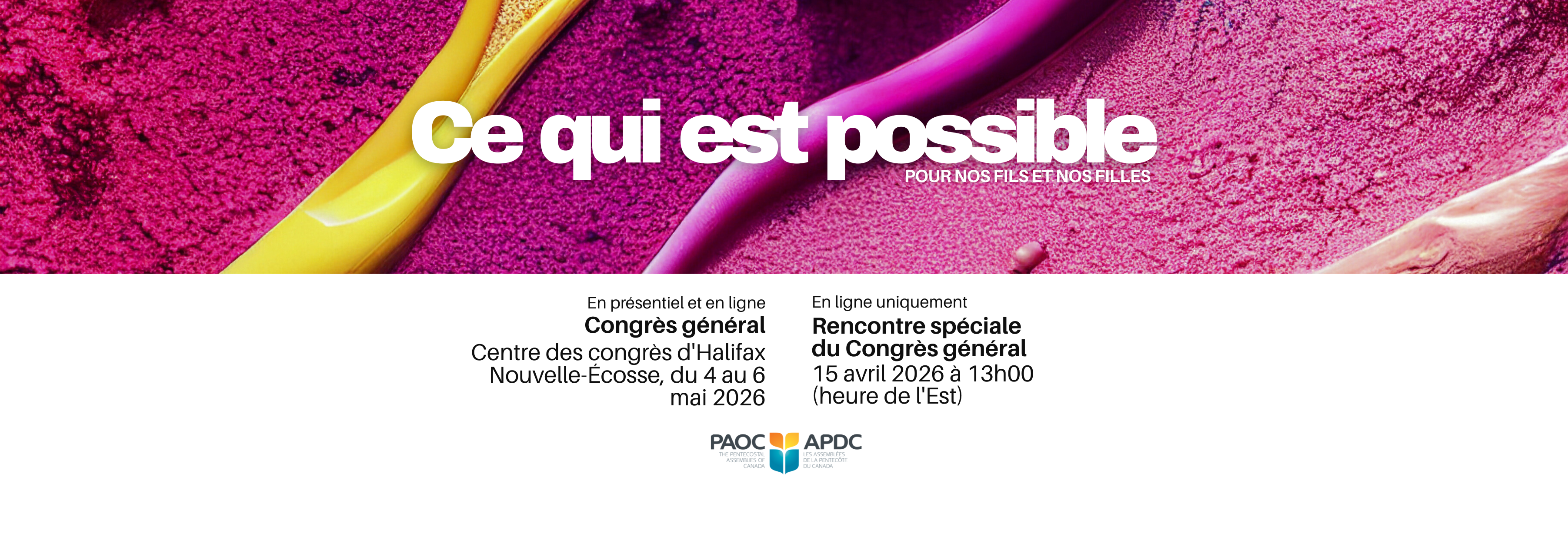 conférence générale 2026 - ce qui est possible - pour nos fils et nos filles