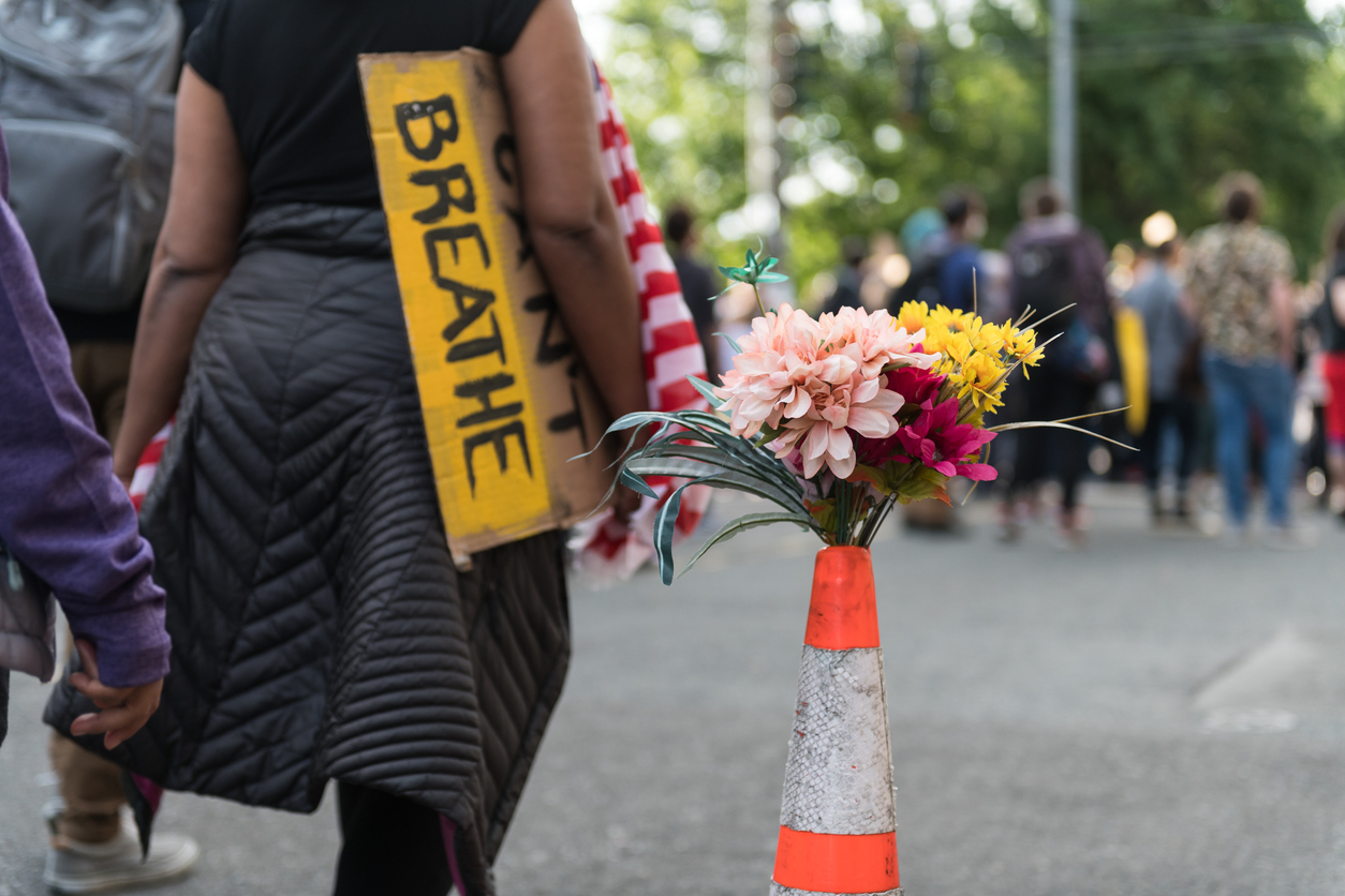 A person at a George Floyd protest.