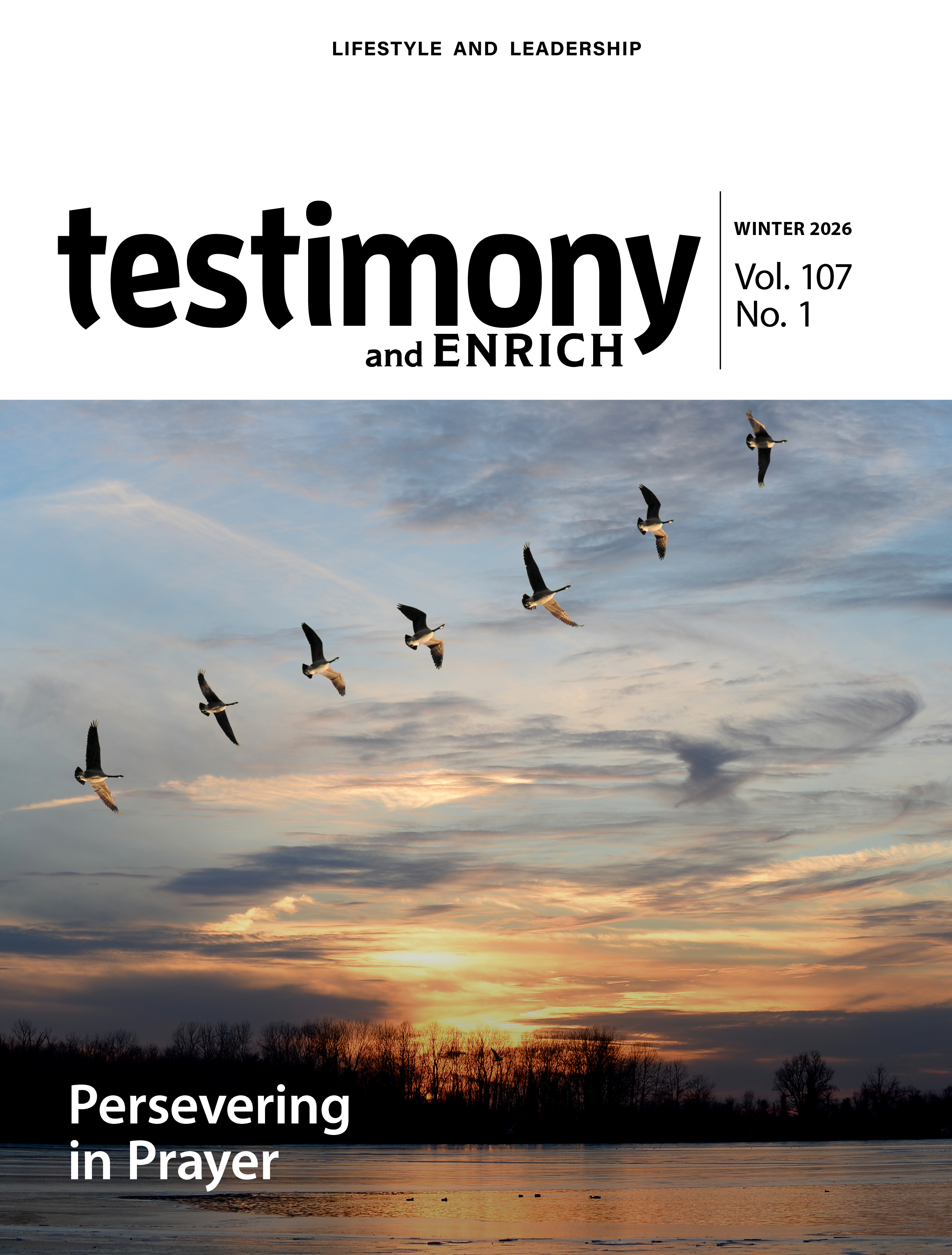 Cover of Winter 2026 issue of testimony/Enrich.